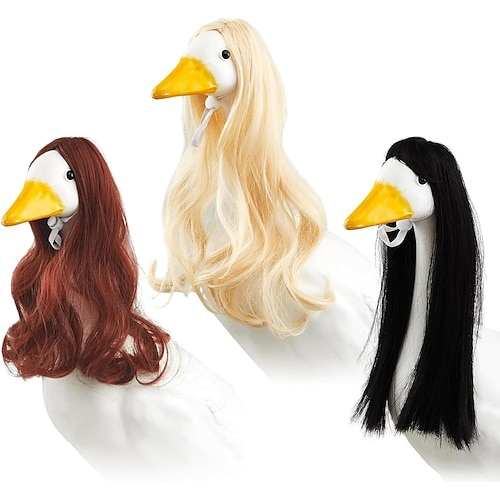 1 vestito da oca da veranda parrucche-corte festive set di costumi da oca riccia, parrucche a tema per decorazioni natalizie per cortile, patio e giardino