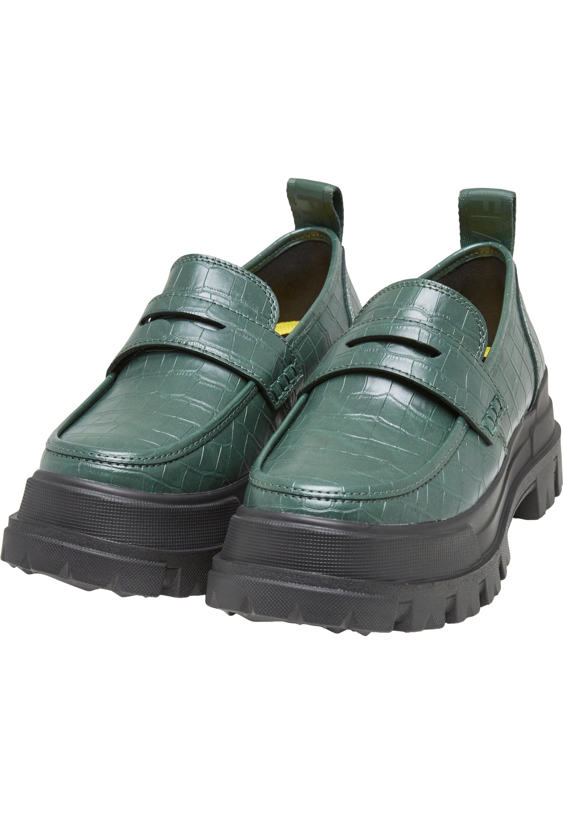 Trainingsschuh BUFFALO "Buffalo aspha loafer", Damen, Gr. 38, grüncroco, Kunstfaser, unifarben, Schuhe