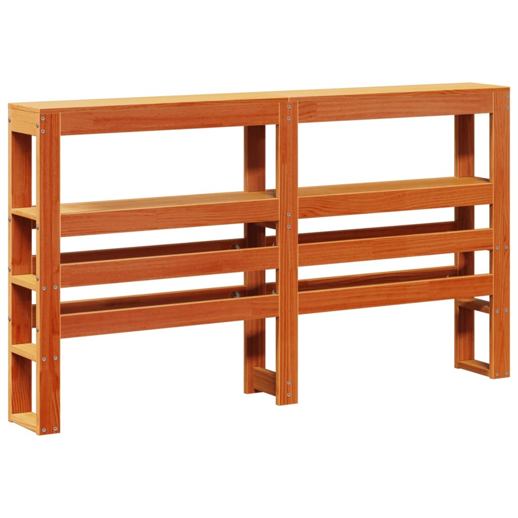 vidaXL Kopfteil mit Ablagen Wachsbraun 150 cm Massivholz Kiefer Image
