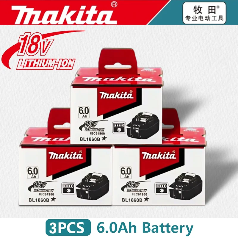 Makita Akku BL1860 Akku 18 V 6,0 Ah Lithium-Ionen für Makita 18 V Akku 6 Ah BL1850 BL1880 BL1860B LXT400 Image