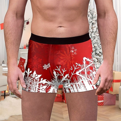 Weihnachten Kurze Boxershorts Unterwäsche Weihnachtsgeschenk Weihnachtsmann Grafik Neuartige Komisch für Herren Erwachsene 3D-Druck für Weihnachten Karneval Neujahr Party Image
