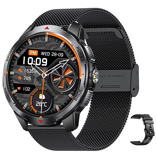 Smart Watch LED-Taschenlampe Outdoor KT88 Kompass BT Anruf Männer Multisport Fitness Tracker 1100mAh große Batterie Smartwatch