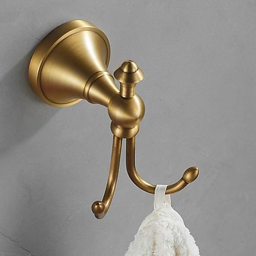 Handtuchhaken für Badezimmer, an der Wand montierter Handtuchhalter aus antikem Messing, robuster, einschraubbarer Kleiderhaken für Küche, Schlafzimmer, Hotel, Pool, Garderobe