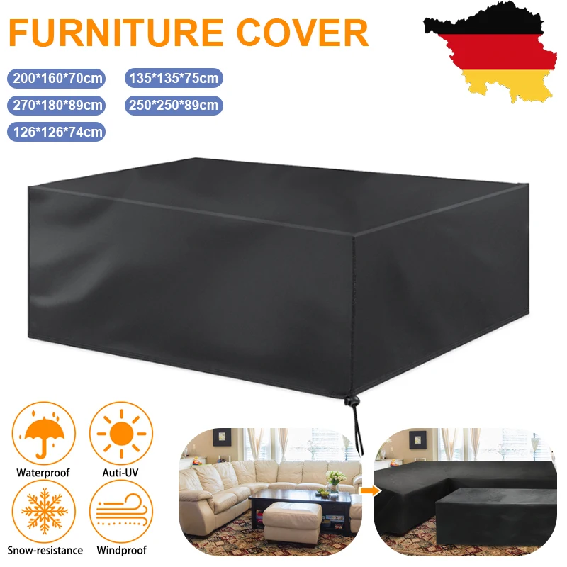 Möbel Abdeckung Wasserdicht Outdoor Garten Terrasse Strand Sofa Stuhl Tisch Abdeckungen Regen Schutz Abdeckung 210D Oxford Tuch Sofa Abdeckung Image