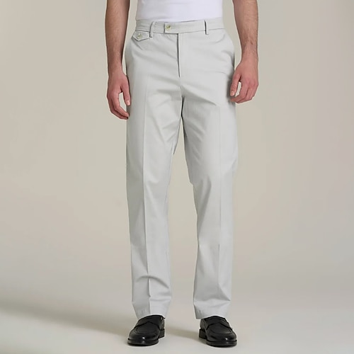 Herren Hose Anzughose Chinos Tasche Knöpfe Einfach Komfort Formell Party Arbeit Mode Klassicher Stil Marineblau Hellgrau Mikroelastisch Image