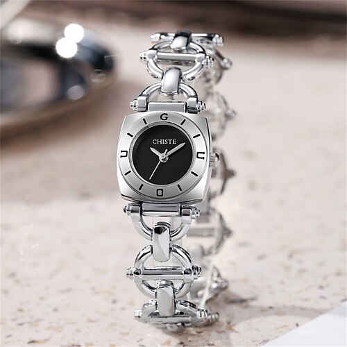 Mode frauen uhr platz einfache zifferblatt ipx7 wasserdichte edelstahl armband quarzuhr Image