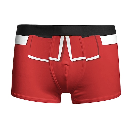 Weihnachten Kurze Boxershorts Unterwäsche Weihnachtsgeschenk Weihnachtsmann Grafik Neuartige Komisch für Herren Erwachsene 3D-Druck für Weihnachten Karneval Neujahr Party Image