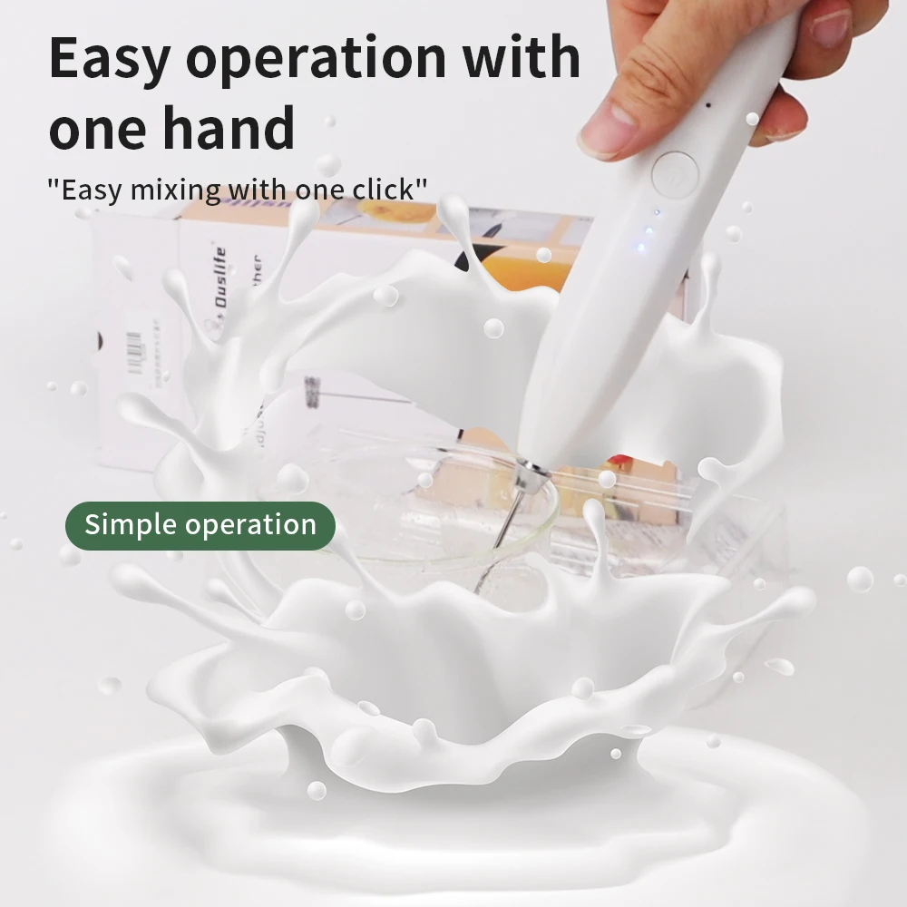 1 PCS Elektrische Schneebesen 3 Geschwindigkeiten Milchaufschäumer Tragbare USB Mixer Hand Kaffee Schneebesen Haushalt Küche Gadgets Schäumer