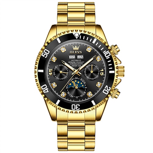 die neue Herren-Business-Uhr der Marke Olevs mit leuchtendem ewigen Kalender, automatischer mechanischer Armbanduhr, modische und lässige wasserdichte Ghost-Herren-Sportuhr Image
