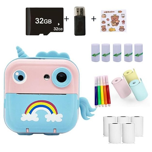 2025 neues Produkt Polaroid Kinder digitale Cartoon-Kamera süße Mini-Kinder HD Fotografie und Druck Kamera Video Mini-Kamera Weihnachtsgeschenk Geburtstagsgeschenk für Kinder