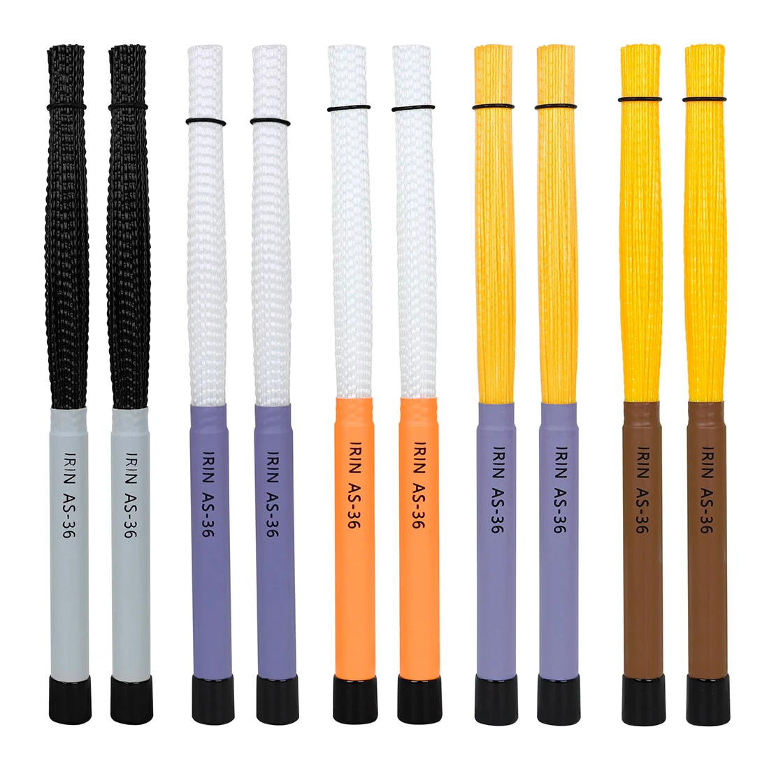 IRIN 1 Paar Jazz-Musiktrommelbürsten, Trommelstock, Nylondraht, Jazz-Drumsticks, Bürsten, Stange, Percussion-Instrumenten-Zubehör Image