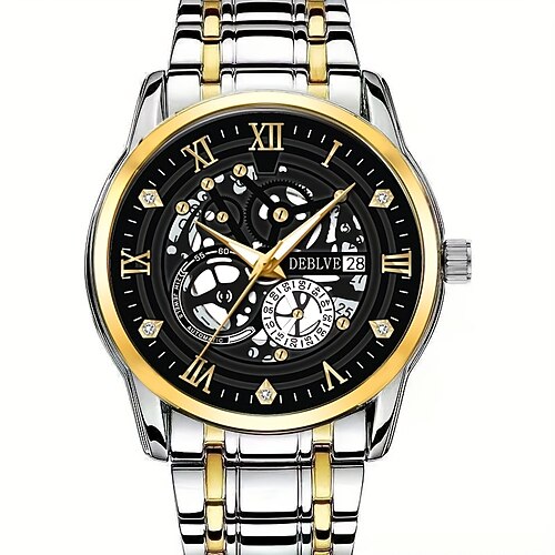 Eine neue Vintage-Roman-Dial Herren-Armbanduhr mit IPX7 Wasserbeständigkeit leuchtendem Kalender und Legierungs-Armband - Ein ideales Valentinstagsgeschenk für das Leben und Reisen Image