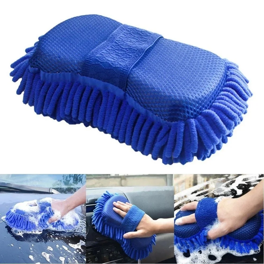 1pc Auto Waschen Handschuh Mikrofaser Chenille Auto Waschen Schwamm Pflege Waschen Detaillierung Pinsel Pad Multifunktions Reinigung Werkzeug Image