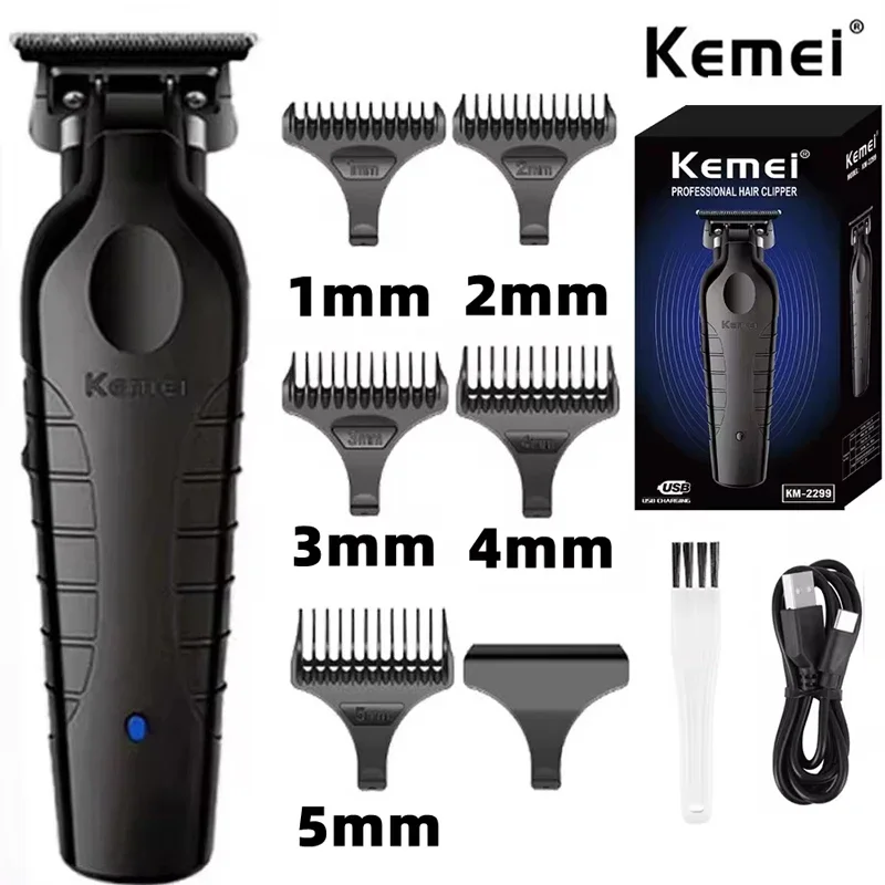 Kemei KM-2299 Haarschneidemaschine, professionelle wiederaufladbare Friseur-Haarschneidemaschine, elektrische Haarschneider, kabellos, für Männer Image