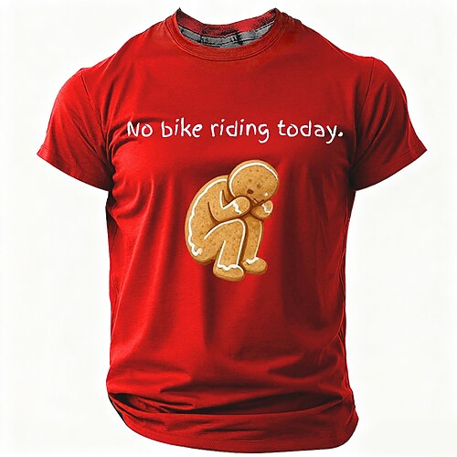 Weihnachten Herren Lebkuchenmänner Radsport T Shirt Kurzarm T-Shirt 3D-Druck Rundhalsausschnitt Hemd Täglich Designer Künstlerisch Urlaub Party Straße Blau Schwarz Rote Ganzjahres Bekleidung S M L XL
