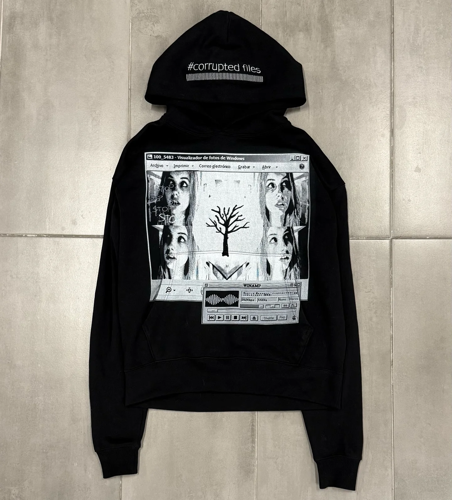 Hip Hop Streetwear Sweatshirt Corrupted Hoodie Women Tops Goth Harajuku Casual Grunge Oversize Hoodie Men Clothing Y2k Clothes