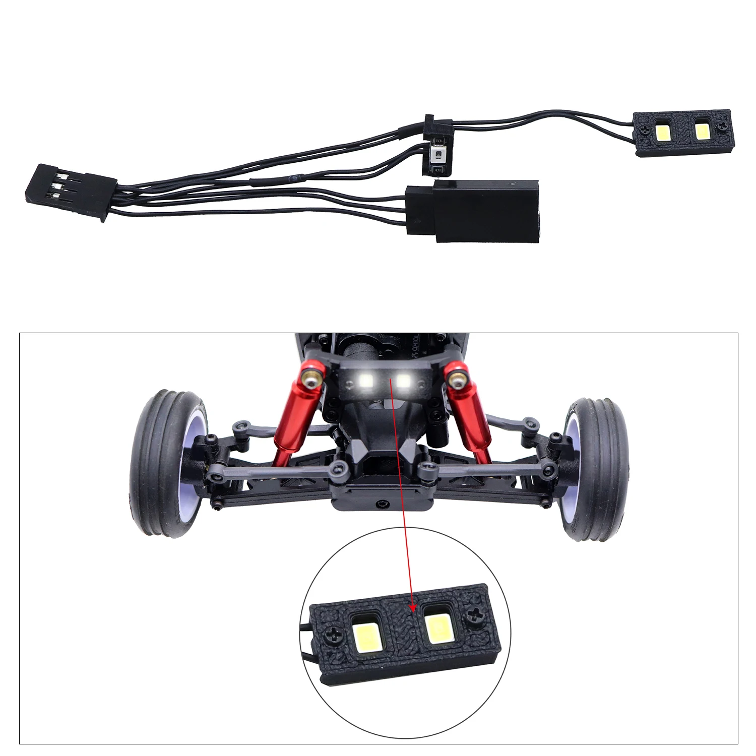Für LOSI Micro-B 1/24 Front Scheinwerfer Rücklicht LED Licht Set RC Auto Buggy Spezialisierte Handgemachte Licht Upgrade Teile