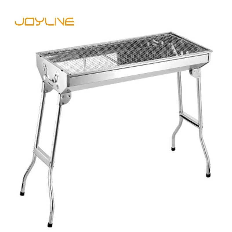 JOYLIVE Outdoor Edelstahl Holzkohle Grill Tragbaren Grill Werkzeug Folding Freies Installation Griff BBQ Kochen Grid Park Image