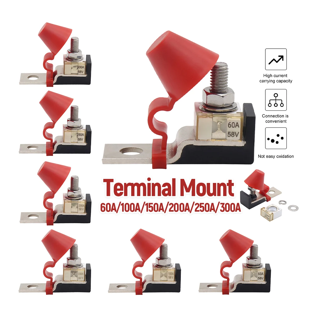 Sicherungsblock-Set, 30 A–300 A, Batterieklemmenhalter mit 58 V Ringsicherung, Zündschutz für Boot, LKW, für Wohnmobil, Kreuzfahrtschiff, Kran Image