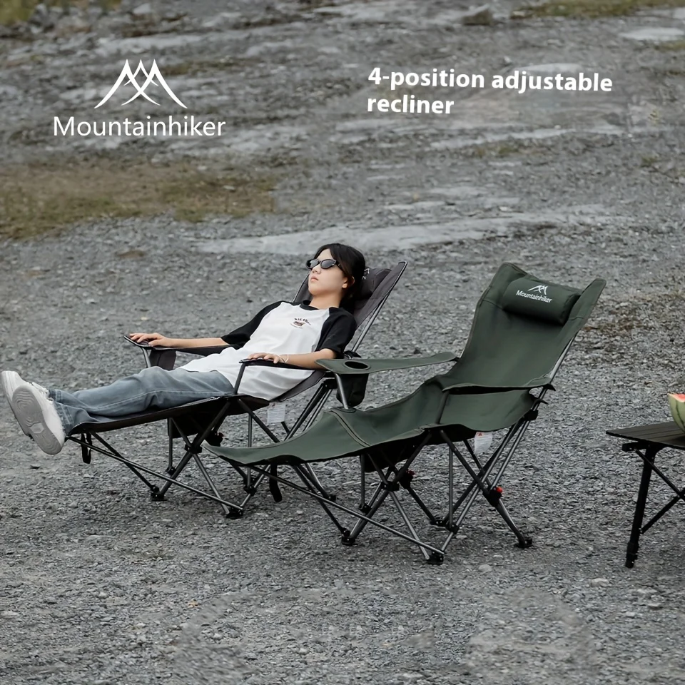 MOUNTAINHIKER 600D Klappstuhl aus Oxford-Stoff – tragbarer Outdoor-Campingstuhl und Strandstuhl, 4 verstellbare Liegen