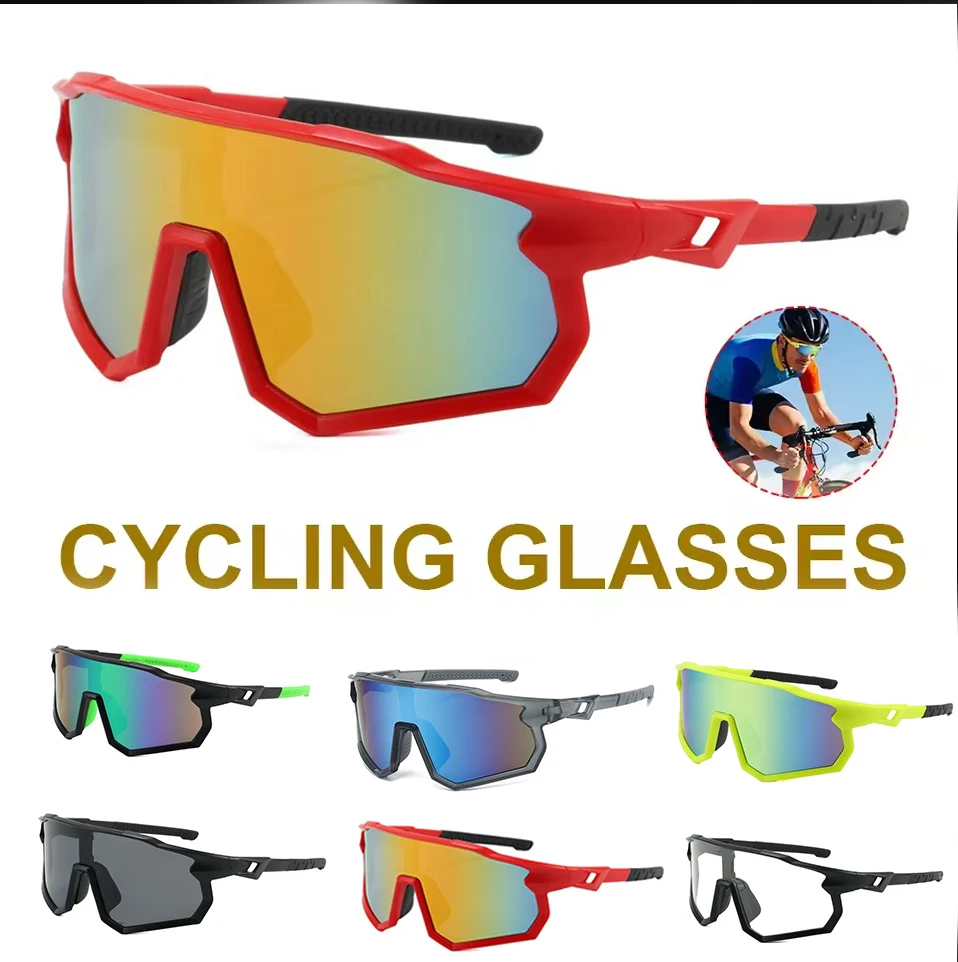 2025 Neue Outdoor-Sport-Radsport-Sonnenbrille für Männer und Frauen, großer Rahmen, winddicht und UV-Bergsteigerbrille 9356 Image