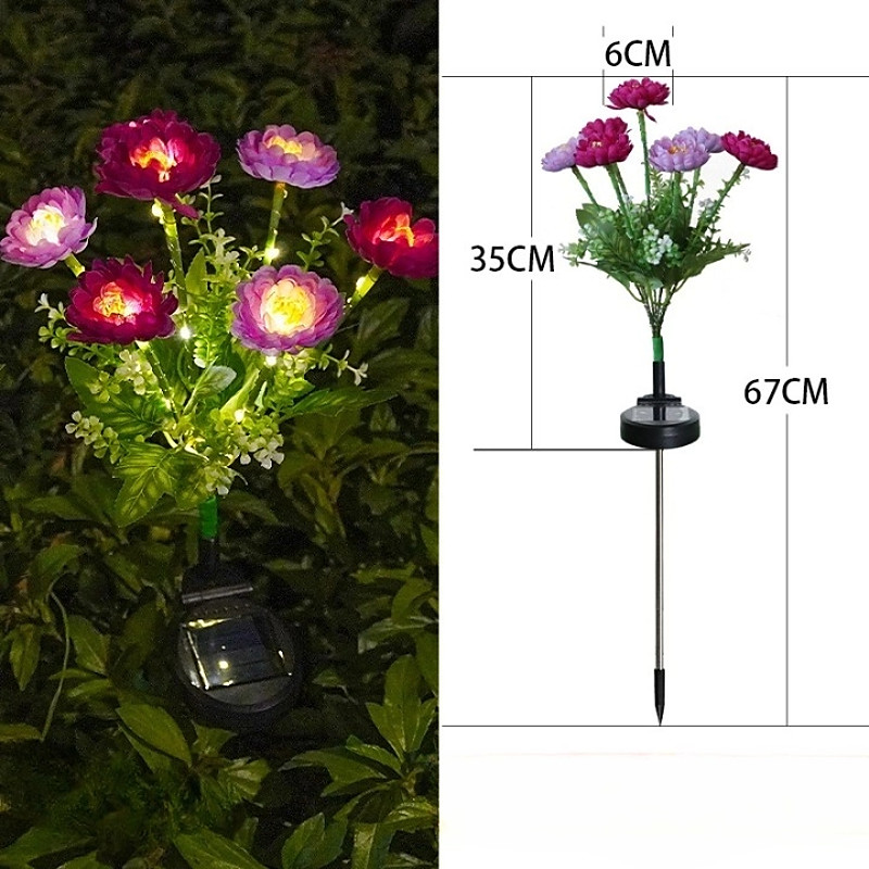 Solar Garden Lights, Outdoor Waterproof Decorative Flower Solar Light, for Garden Yard Patio Lawn Outdoor Christmas Halloween Decor, Ideal Gifts for Mother's Day Mom Women