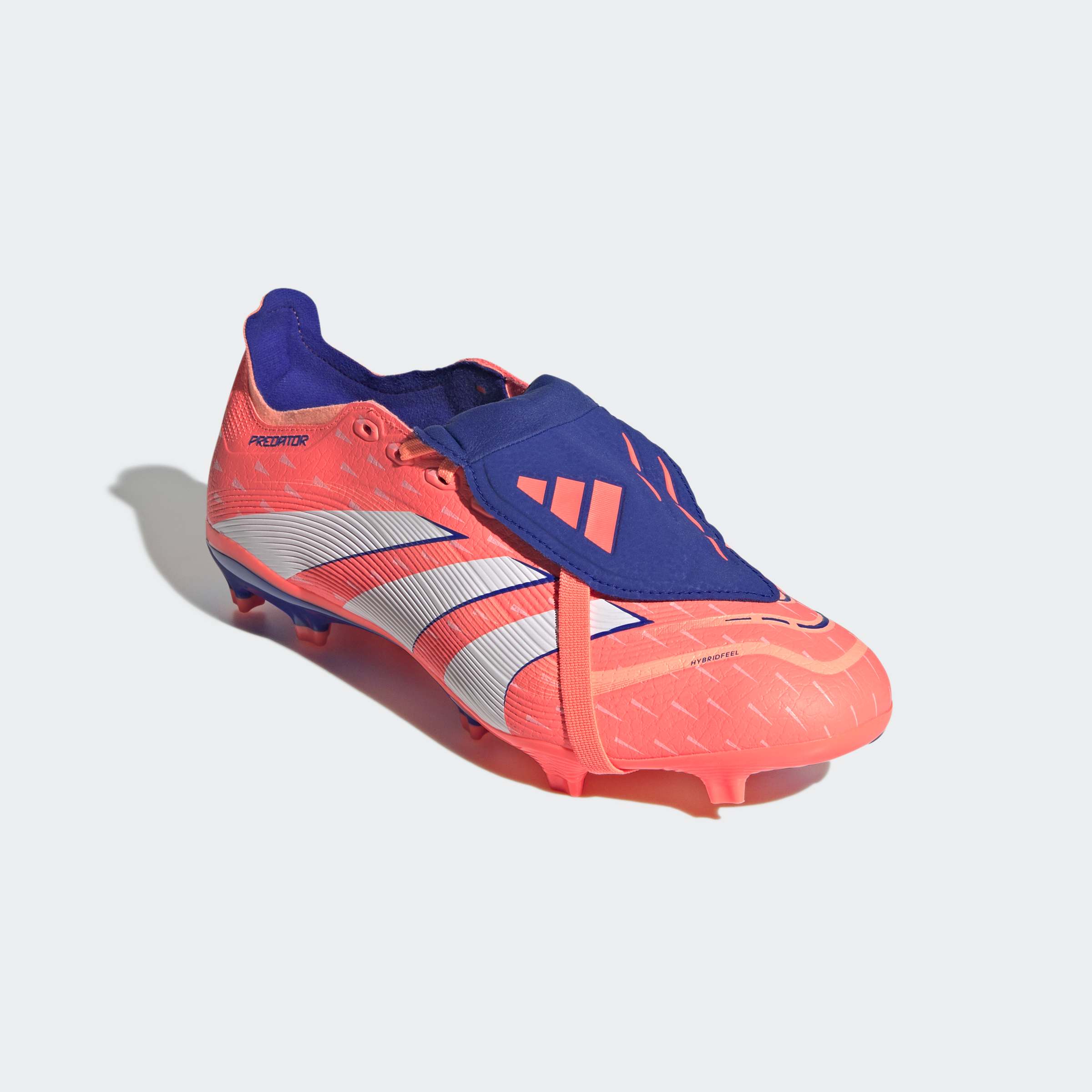 Fußballschuh ADIDAS PERFORMANCE "PREDATOR LEAGUE FOLD-OVER TONGUE FIRM/MULTI-GROUND", Damen, Gr. 45, signal coral, cloud weiß, beam orange, Synthetik, Schuhe Fußballschuh, geeignet für Rasen- und Kunstrasenplätze