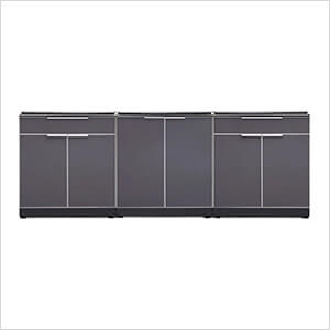 NewAge Outdoor Kitchens Aluminum Slate 3-Piece Outdoor Kitchen Set (No Countertop)
