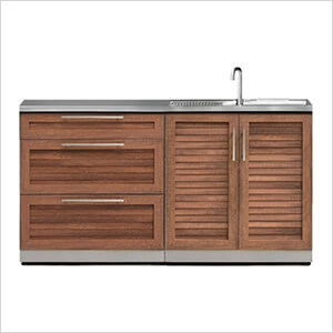 NewAge Outdoor Kitchens Grove 3-Piece Outdoor Kitchen Set with Countertops