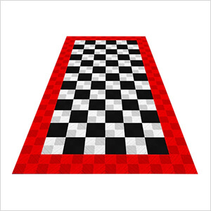 Swisstrax Ribtrax Pro One Car Garage Floor Tile Mat (Jet Black / Arctic White / Racing Red)