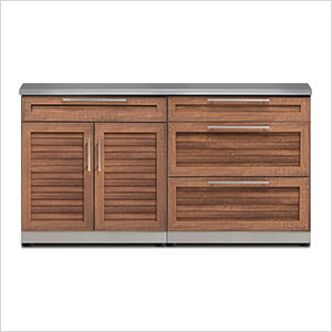 NewAge Outdoor Kitchens Grove 3-Piece Outdoor Kitchen Set with Countertops and Covers