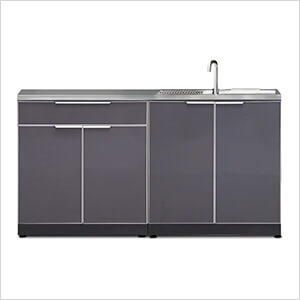 NewAge Outdoor Kitchens Aluminum Slate 3-Piece Outdoor Kitchen Set with Countertops