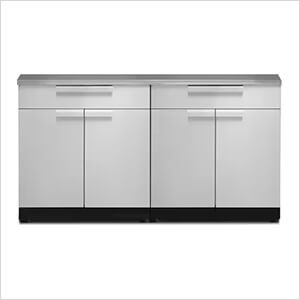 NewAge Outdoor Kitchens Stainless Steel 3-Piece Outdoor Kitchen Set with Countertops