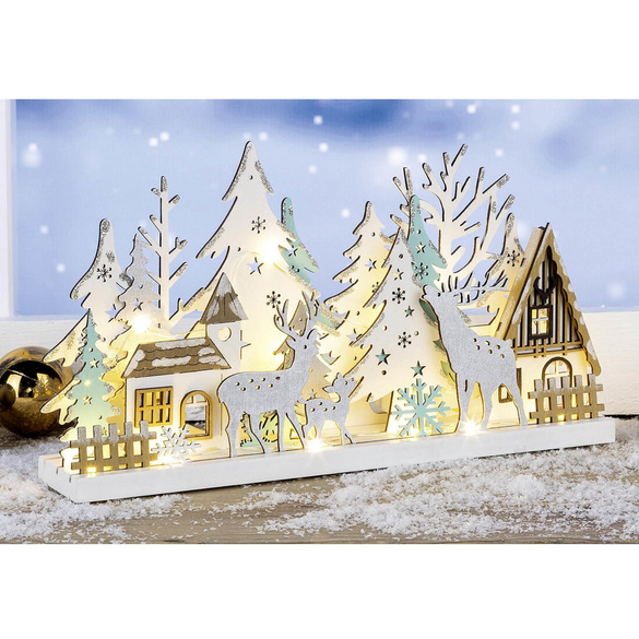 Holzsilhouette mit 10 LED HI Image