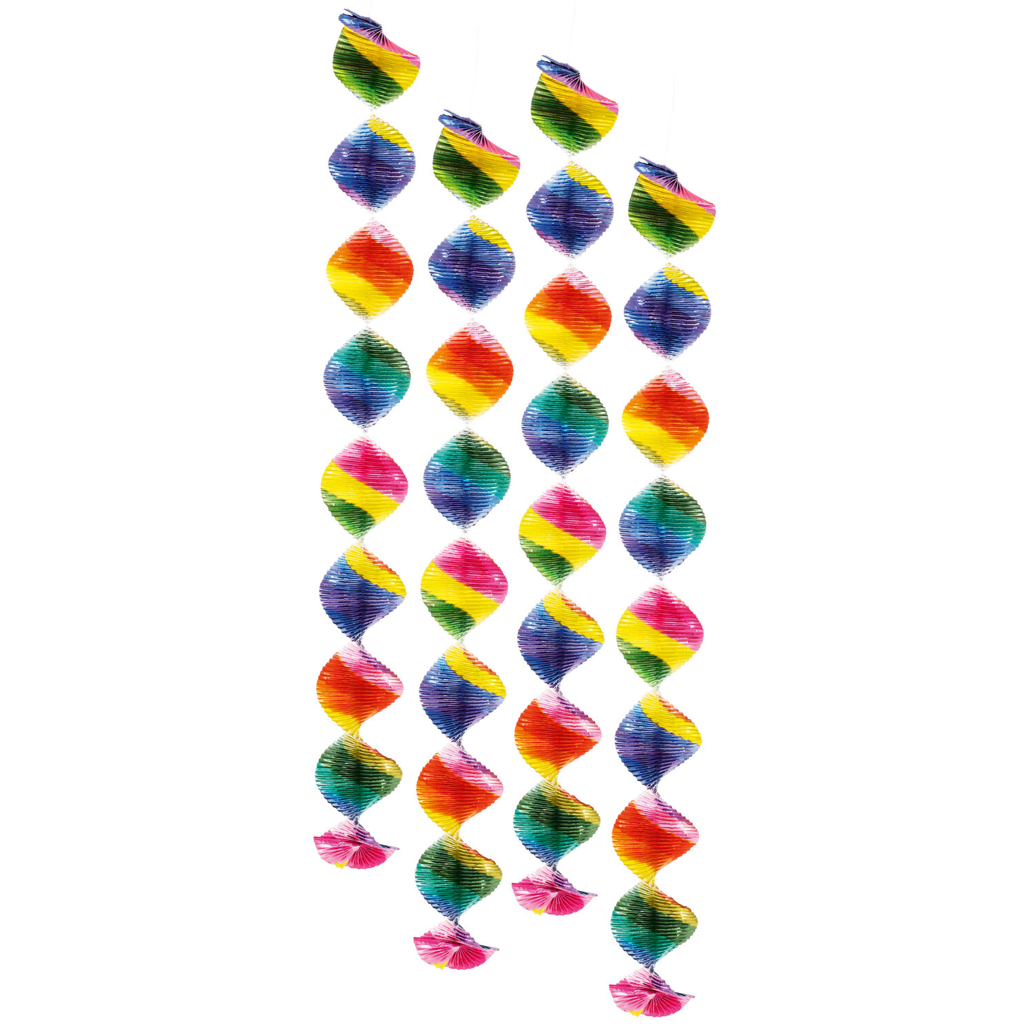 Spirales à suspendre "métalliques", multicolore, 4 pièces