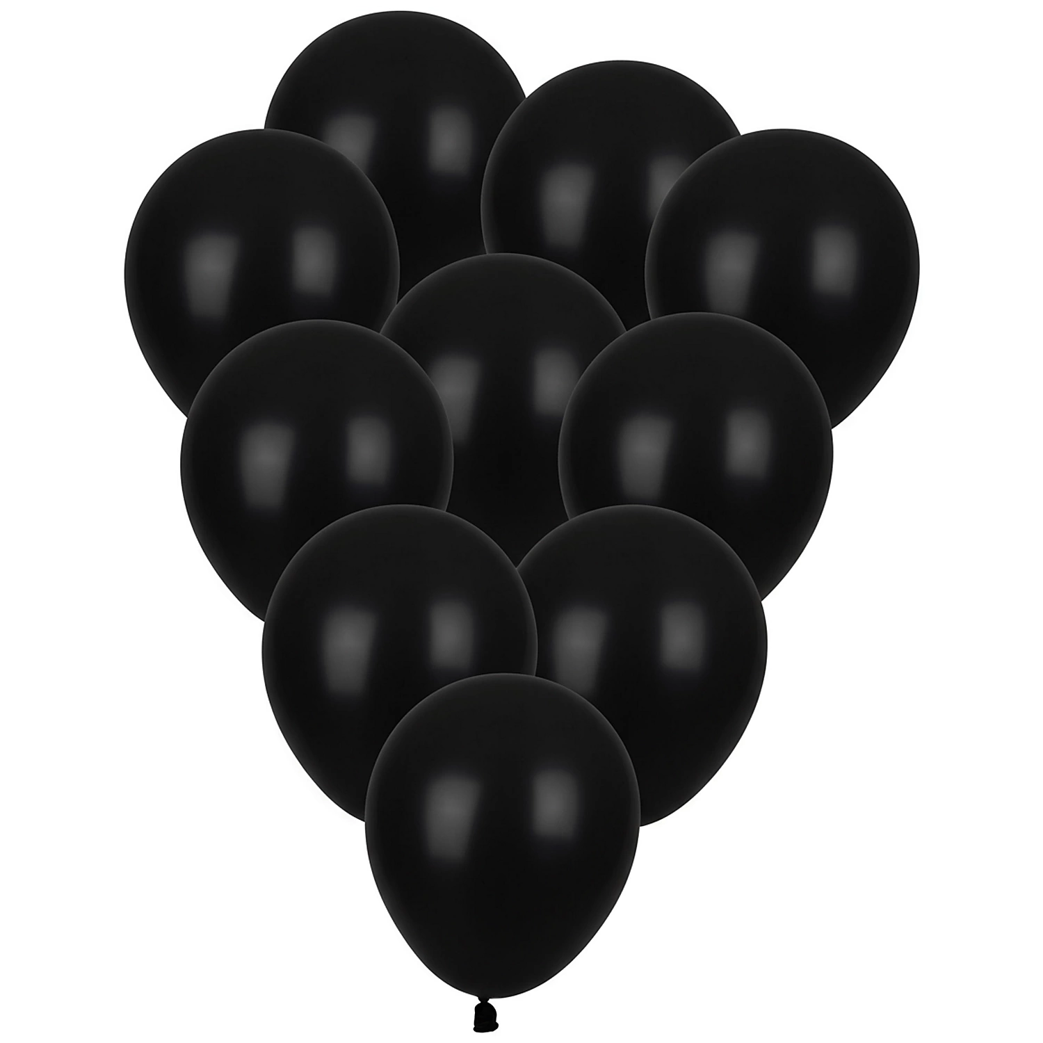 Ballons, noir mat, 33 cm Ø, 10 pièces