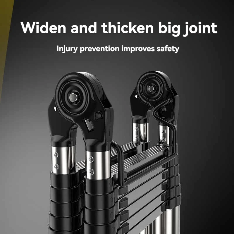 Aluminiumlegierung Küche Teleskopleiter Home Tritthocker Multifunktionale technische Leiter Tragbare klappbare gerade Leiter