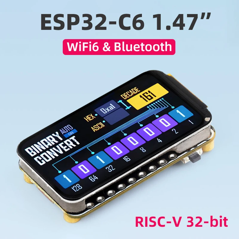 ESP32-C6-LCD 1,47-Zoll-Display RISC-V 32Bit-Entwicklungsplatine WiFi 6 & BT ESP32 1,47-Zoll-Bildschirm 172 × 320 LCD-DIY-Board-Zubehör Image