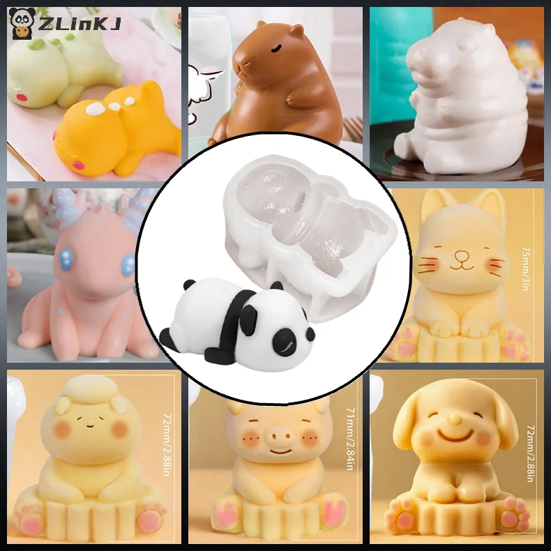 1PCS Cartoon Grün Dino Dinosaurier Pudding Silikon Form Niedlichen Tier Mousse Form Custard Form Kuchen Dekoration Backen Bäckerei Werkzeug Image