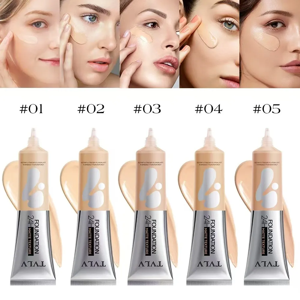 Flüssige Grundierung, deckt natürliche Mängel ab, ohne zu klebendes Puder, einfache Gesichtscreme, transparente Grundierung, verbirgt Hautunreinheiten Image