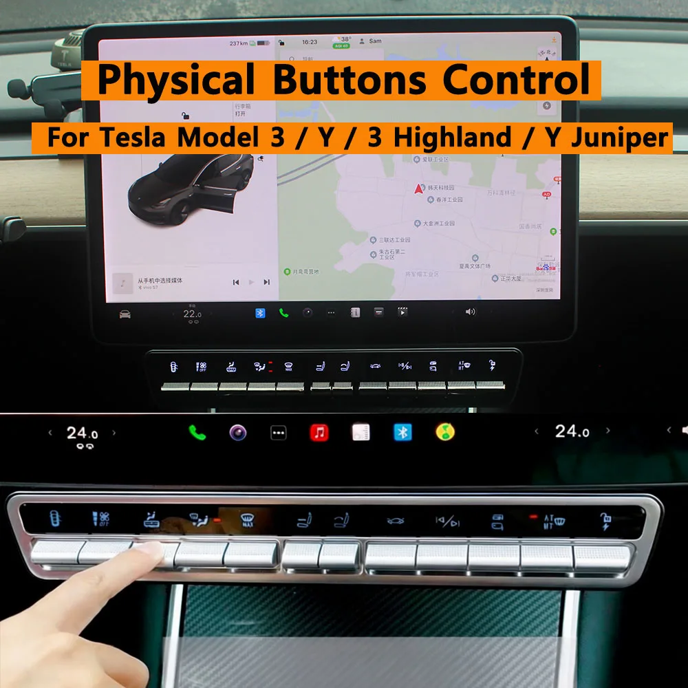 Physikalische Steuerungstaste für Tesla Model 3/Y/Y Juniper, Multifunktions-Schaltertasten für das mittlere Bedienfeld, Highland-Zubehör Image