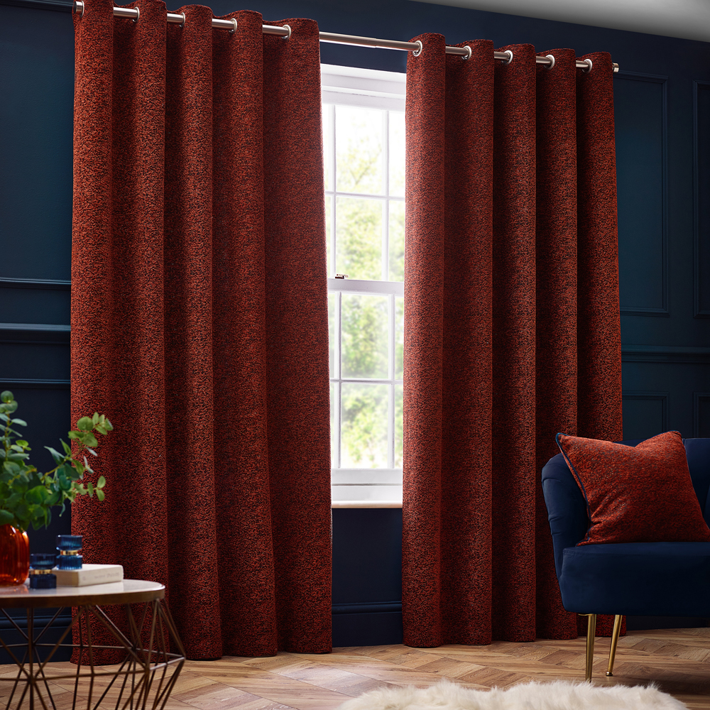 Paoletti Paolleti Galaxy Room Darkening Eyelet Curtains - Red - Size 229 cm x 183 cm | Paoletti Sale | Discount Designer Brands