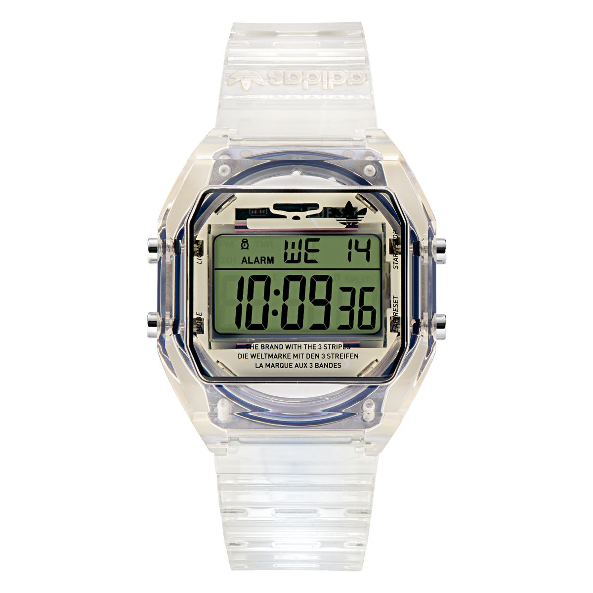 adidas Originals Digital Two Crystal Unisex's Transparent Watch AOST24061 Resin - One Size | adidas Originals Sale | Discount Designer Brands