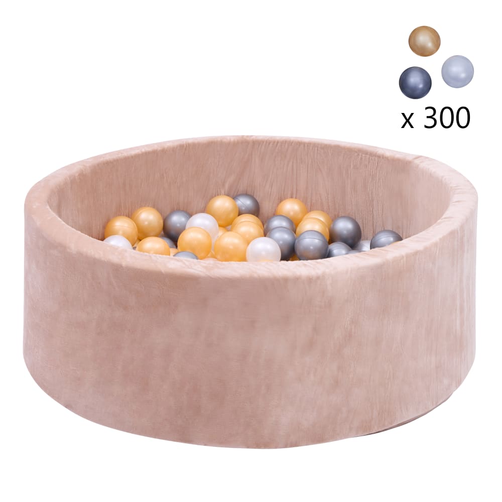 Piscina con palline con 300 palline 30 x 90 cm, beige