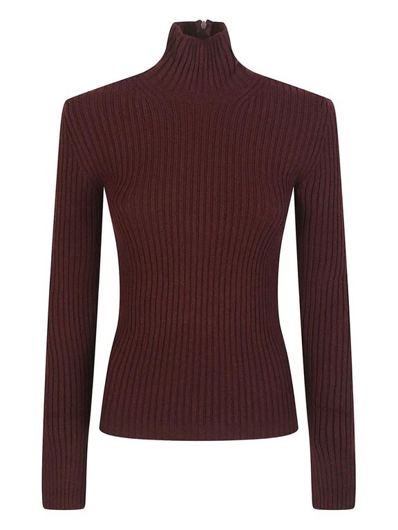 Ribbed Roll-Neck Sweater - Purple - Max Mara Knitwear