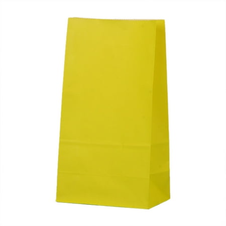 1 Pc Party Favor Bags Solid Multi-Color Wrapped Party Bags Kraft Paper Goodie Gift Lunch Treat Bags Small Party Goodie Bag Party Favor Bags Small Party Goodie Bag Paper Lunch Bag 7.09 Inch Yellow