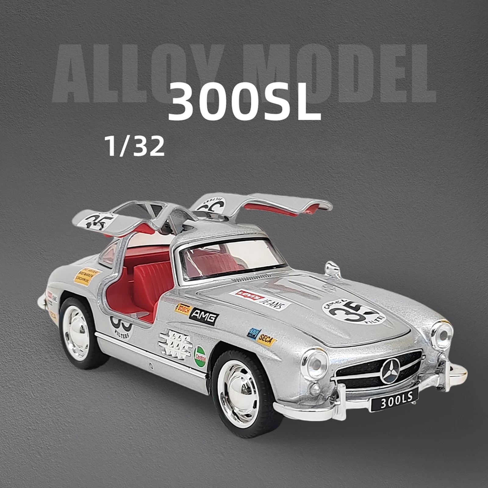 1:32 Benz 300SL 35 # Vintage klassische Legierung Druckguss Modellauto Retro Oldtimer Hobby Sammlerstücke Rennspiele für Kinder Geschenke