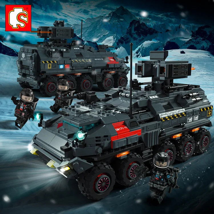SEMBO BLOCKE 107005 The Wandering Earth Militärtransportfahrzeug, Bausteine, Spielzeug, Geschenk für Jungen Image