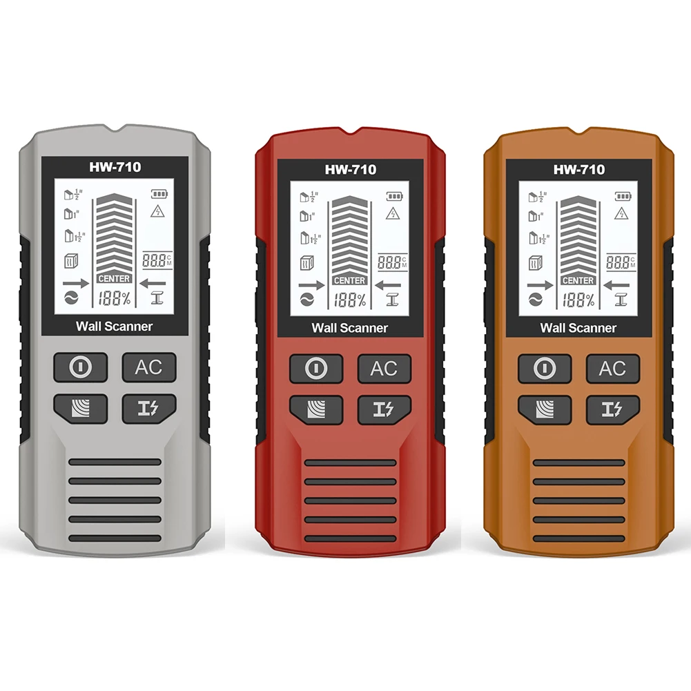 6-in-1 Elektronischer Wanddetektor Multifunktionales Handmessgerät Stud Wood Finder Live Wire Scanner Metalldetektor Image