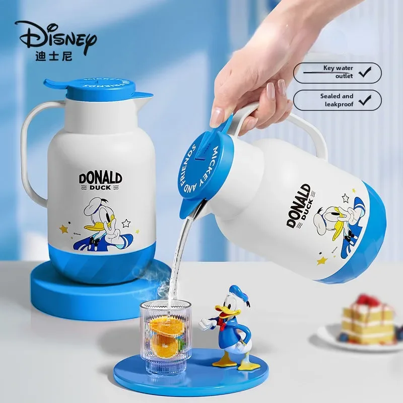 Disney Mickey Donald Duck Haushalt neuer einfacher und niedlicher Cartoon-Muster modischer isolierter Wasserkocher mit großem Fassungsvermögen und Glasfutter Image